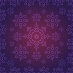 Stylized lace Indian ornament. Circular seamless background. Seamless pattern.