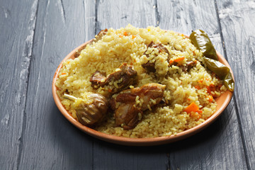 Rice pilaf with lamb