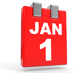 January 1. Calendar on white background.