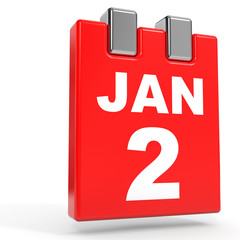 January 2. Calendar on white background.
