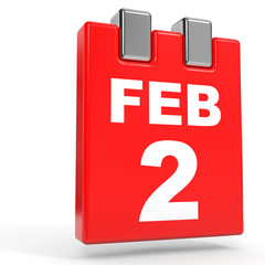 February 2. Calendar on white background.