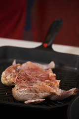 Chicken on the frying pan