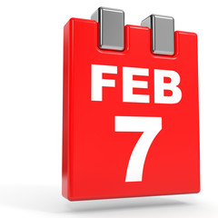 February 7. Calendar on white background.