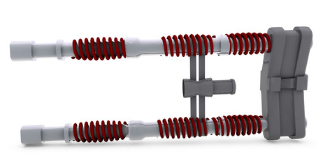 shock absorber isolated on white background. 3D render.