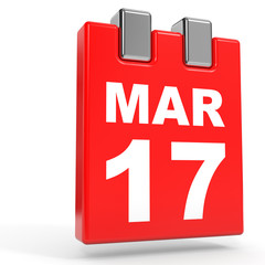 March 17. Calendar on white background.