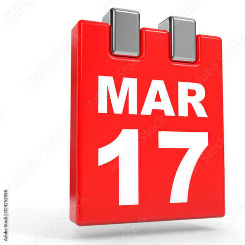 "March 17. Calendar on white background." Stock photo and royaltyfree
