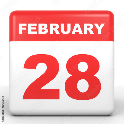 "February 28. Calendar on white background." Stock photo and royalty