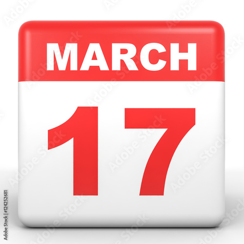 "March 17. Calendar on white background." Stock photo and royaltyfree