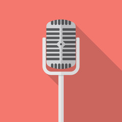 Retro microphone flat icon
