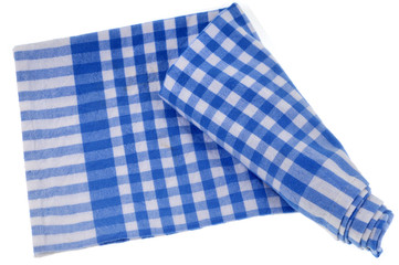 Serviette à carreaux à moitié roulée