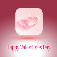 Vector stylish design. hearts with shadows for designs of Valentines Day, wedding, invitations. EPS10