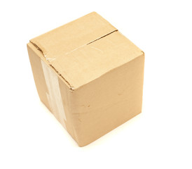 Closed brown cardboard box