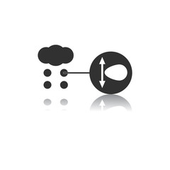 Black and white Vector illustration in flat design of cloud and volcanic ash structure