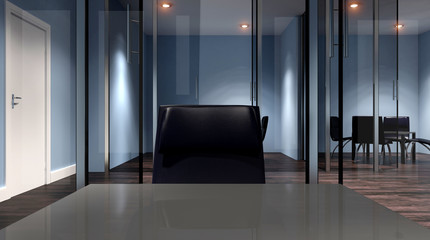 Meeting room. Office building in a new residential area. 3d rend