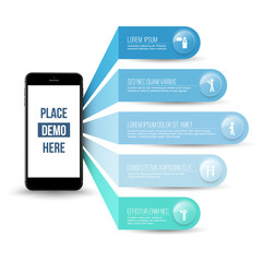 Application on smartphone concepts with icons can use for application, infographic, business concept or template. Vector illustration.