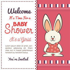 baby shower invitation with cute animal vector illustration design