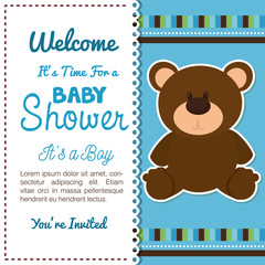 baby shower invitation with cute animal vector illustration design