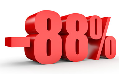 Discount 88 percent off. 3D illustration on white background.