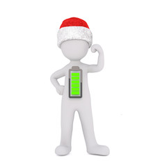 3D figure in Christmas hat