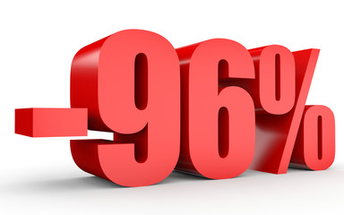 Discount 96 percent off. 3D illustration on white background.