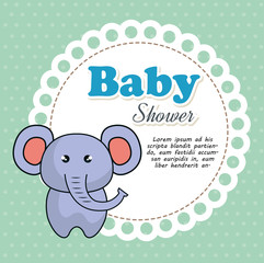 baby shower invitation with cute animal vector illustration design