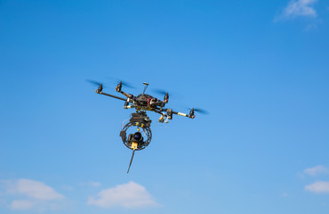 The drone in the sky with a camera