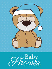 Obraz premium baby shower invitation with cute animal vector illustration design