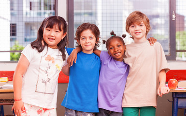 Working together at elementary school. Integration and multi eth