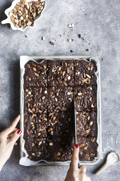 Dark Chocolate and Almond Butter Brownies with Sea Salt