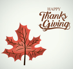 Leaf icon. Thanks given and autumn season theme. Colorful design. Vector illustration