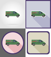 delivery vehicle flat icons vector illustration