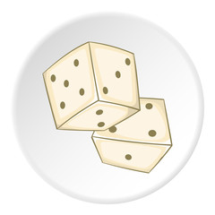 Dice icon. Outline illustration of dice vector icon for web