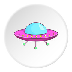 UFO icon. Cartoon illustration of UFO vector icon for web