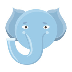 Elephant Mask Isolated on White. Boar or Mammouth.