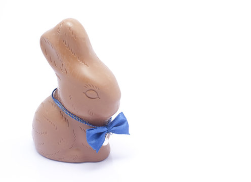 Chocolate Rabbit With Blue Bow