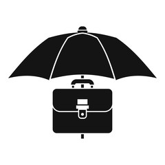 Umbrella and business case icon. Simple illustration of umbrella and business case vector icon for web