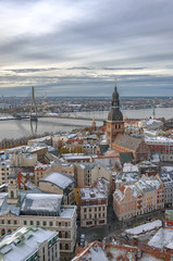 Fototapeta na wymiar Riga Aerial View of Old Town