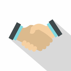 Handshake icon. Flat illustration of handshake vector icon for web isolated on white background