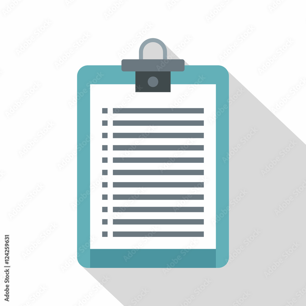 Poster clipboard with check list icon. flat illustration of clipboard with check list vector icon for web i