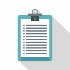 Clipboard with check list icon. Flat illustration of clipboard with check list vector icon for web isolated on white background
