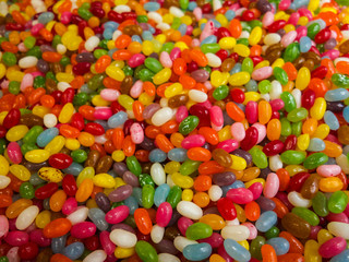 colorful candies and jellies as background
