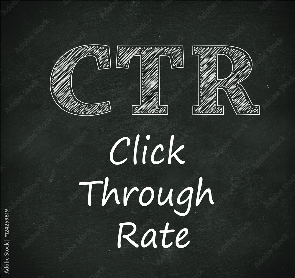 Poster chalkboard illustration of ctr - click through rate