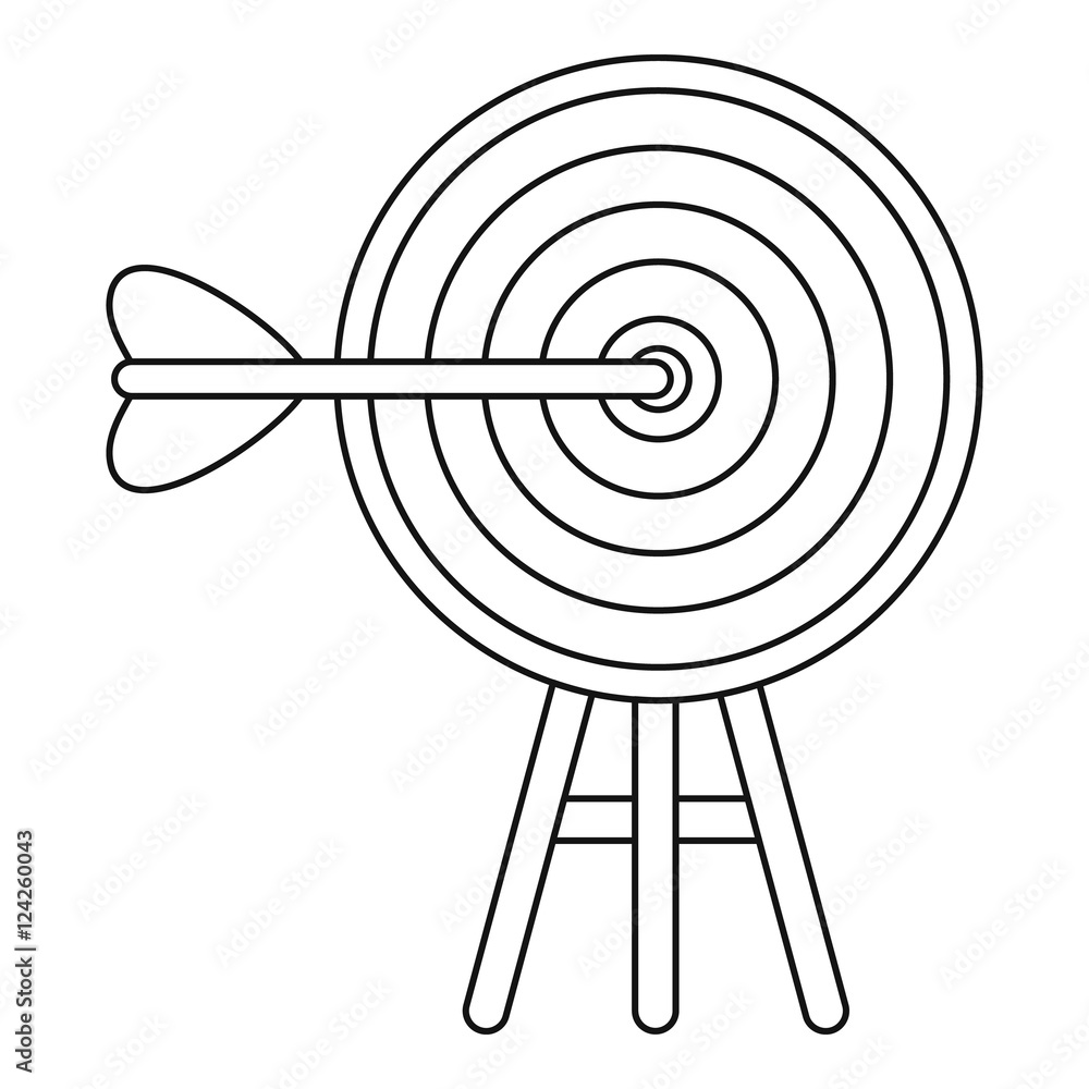 Poster target icon. outline illustration of target vector icon for web