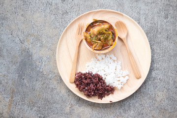 Red curry with pork and rice (Panaeng)