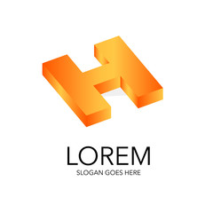 Literal style logo in 3D