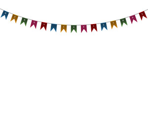 Decorative flags on greeting card template