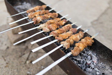 grilled skewers on the grill