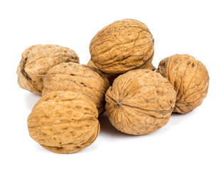 walnuts on a white background