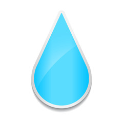 Crystal water drop icon. Sticker on white background.