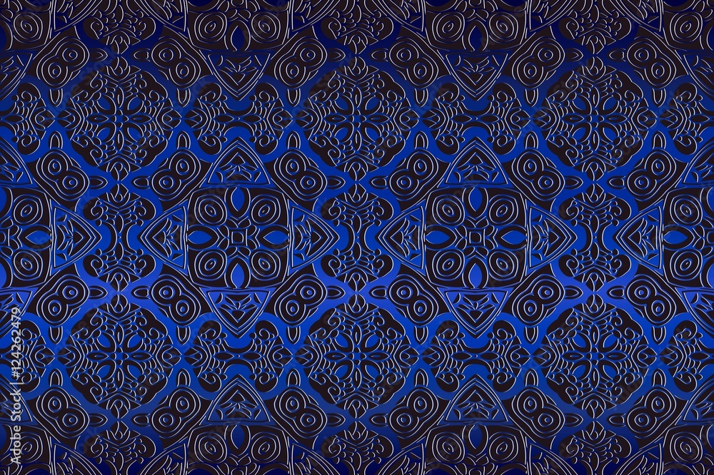 Poster texture, background abstract embossed symmetrical pattern victorian style vector illustration